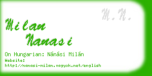 milan nanasi business card
